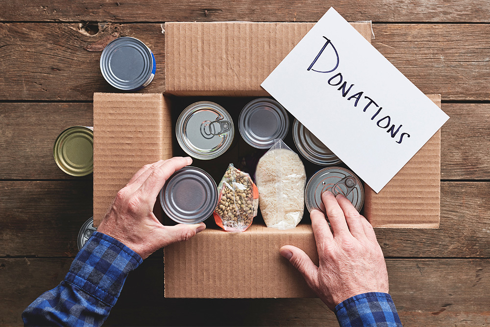 A donations box